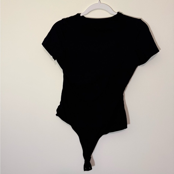 PUMIEY Short Sleeve Crewneck Thong Bodysuit - Medium - Picture 2 of 8